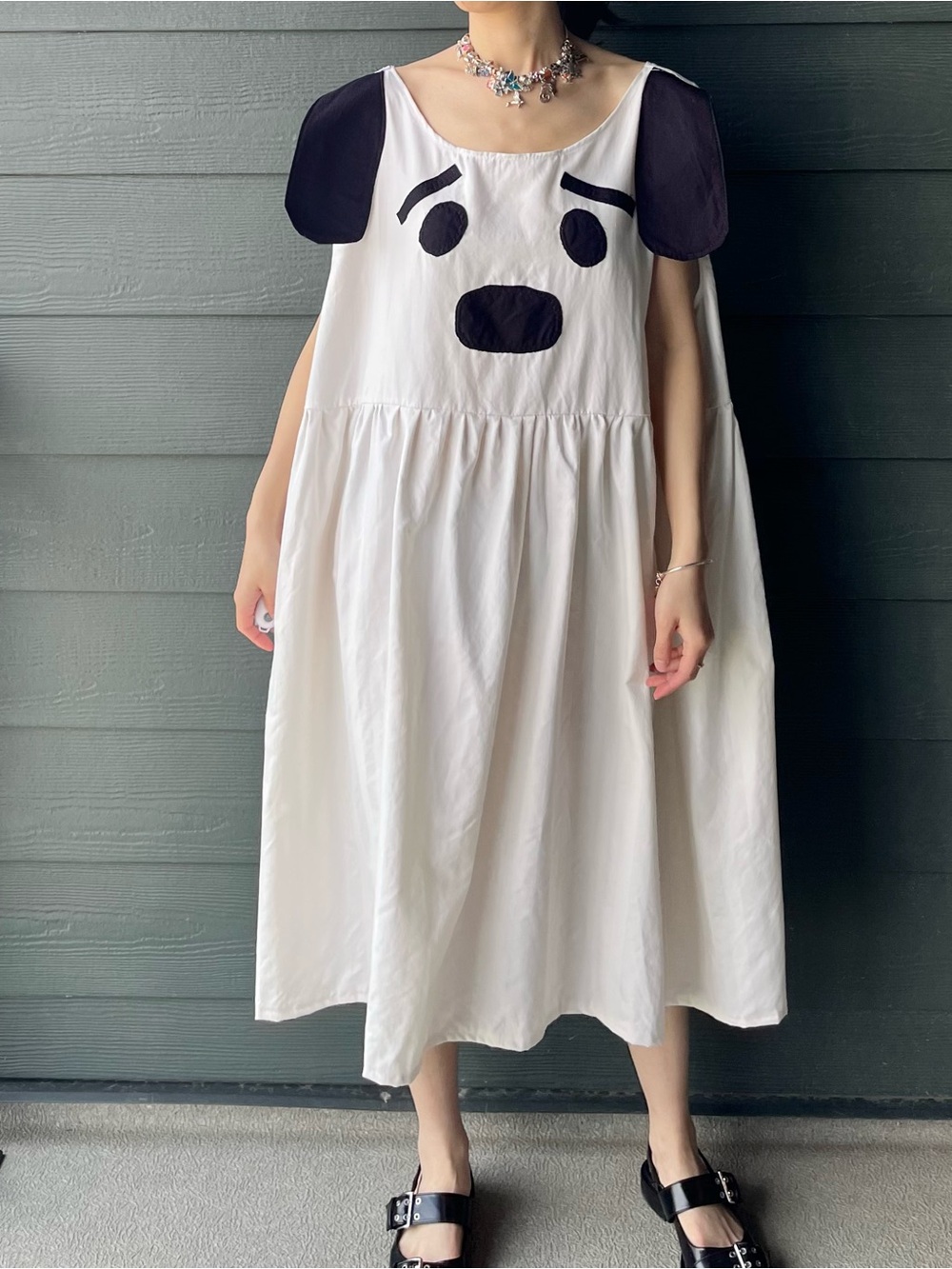 Puppy Mood | Handmade Patchwork Puppy Face Dress SKU 07216 Plus Size - Picture 12 of 16
